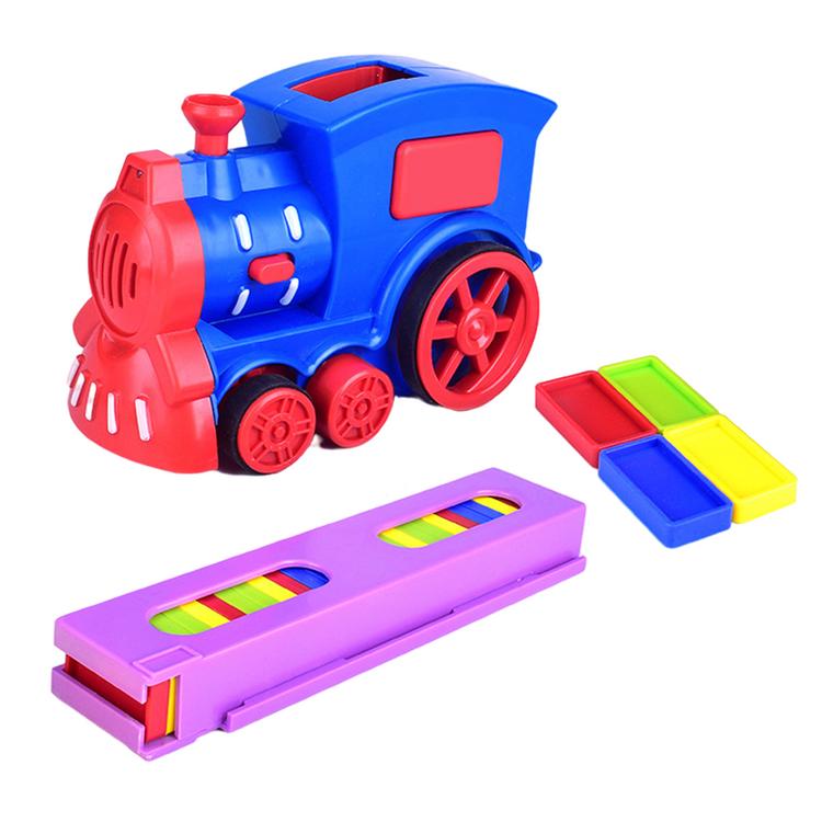 Bộ khối xe lửa Domino Bộ đồ chơi cho trẻ mới biết đi Xe lửa Bộ xếp Domino Vui nhộn và sáng tạo Trò chơi Domino Âm thanh và ánh sáng Đồ chơi cấp phép đúc tự động cho trẻ em từ 3 tuổi natural