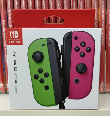 Nintendo Switch Original Joy Con Neon Green / Neon Pink ( Free Analog Cap )