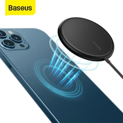 Baseus Simple Mini Magnetic Wireless Charger 15W PD Fast Wireless Charging Pad For iPhone 12 Pro Max