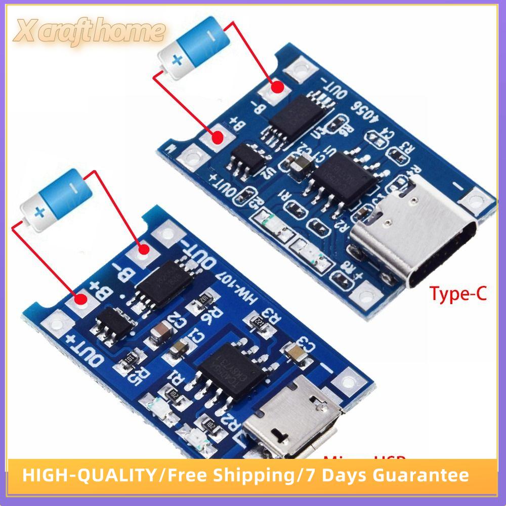 X craft home 20pcs type-c micro usb 18650 chức năng kép tp4056 bảng sạc mô-đun sạc pin lithium
