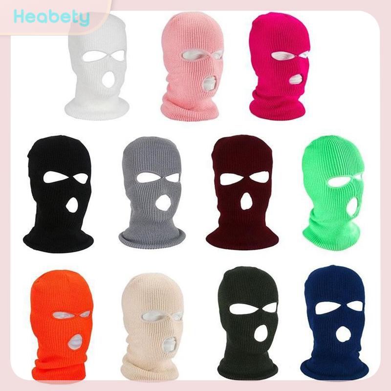 Heabety หน้ากากสกีแบบเต็มหน้า3รูหมวกกันน็อคสำหรับฤดูหนาวหมวกไหมพรมหมวกกันน็อคมอเตอร์ไซค์ ราคา 65 บาท*ส่งฟรี