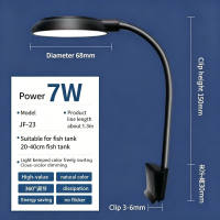 Meilovmao Aquarium Clip Light Mini Fish Tank Lamp WRGB Waterproof Rotatable USB Desktop Lighting Lampu Akuarium