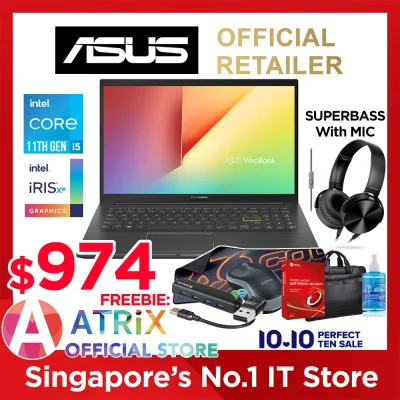 【Free MS Office】ASUS Vivobook 15 K513EA-BQ1047T | 15.6inch FHD IPS | Intel Core i5-1135G7 | 8GB/16GB DDR4 | 512GB PCIe SSD | Intel Xe Graphics | Win10 Home | 2Y Asus Warranty
