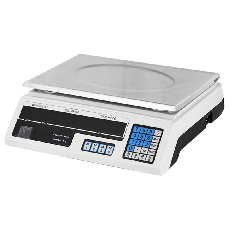 40KG Electronic Commercial Computing Scale with LCD Display for Retail Outlet Store, Kitchen, Restaurant Market
