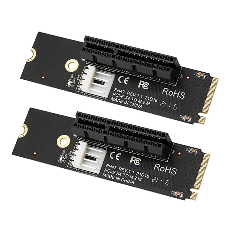 2 Pcs NGFF to PCI-E Adapter Card M.2 to PCIE X4 Expansion Card NGFF to PCI