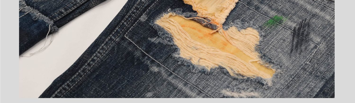 2024 Rechte herenjeans met geborduurde appliqué, Japanse modetrend, persoonlijkheid, vrijetijdsbroek
