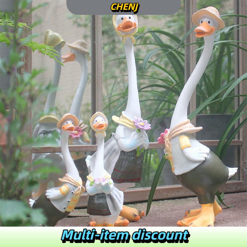 CHENJ รูปปั้นสวนรูปปั้นเป็ดทำจากเรซิ่นรูปปั้นเป็ดสำหรับตกแต่งลานสมาชิกในครอบครัวรูปปั้นสัตว์งานศิลปะตกแต่งบ้านที่ทันสมัย ราคา 121 บาท*ส่งฟรี