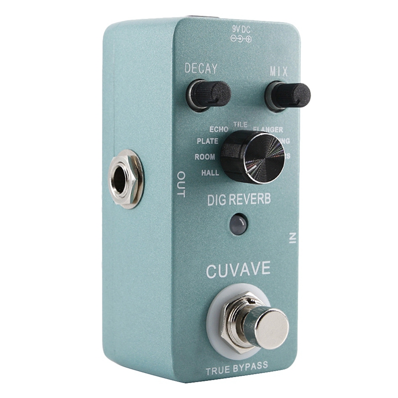 Cuvave Mini Digital รีเวิร์บสำหรับกีต้าร์เหยียบ9 Reverb True Bypass เต็มโลหะเชลล์กีตาร์อุปกรณ์เสริม