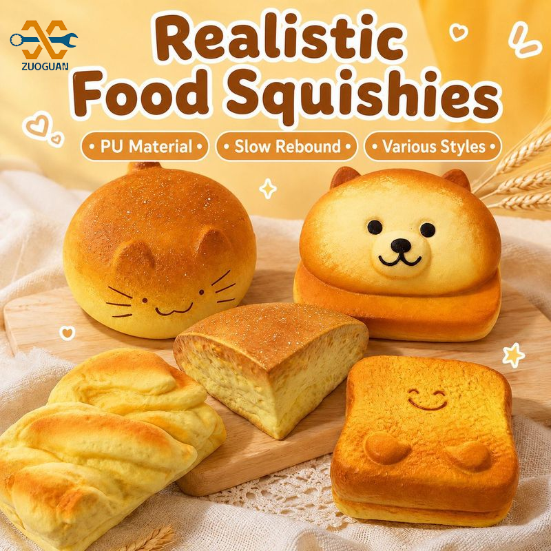 Zuoguan [Best Seller] Squishy Toys, Squishy Squeeze Toys Anti-Stress Toys, Slow Squishies, Stress-Relieving Toys, Bread-Shaped Toys Made from Realistic Pu, Toys for All Ages. Stress Relief Toys for Adults ราคา 65 บาท*ส่งฟรี