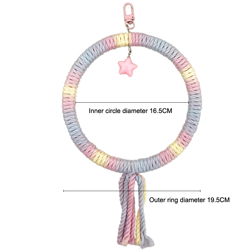 UNIKI Màu bông vẹt cực linh hoạt treo Clip Swing đầy màu sắc cá rô xoay thoải mái chim bông Dây đu vật nuôi cung cấp - 6
