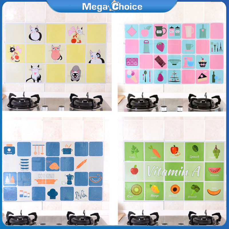 MegaChoice【100%Original】Waterproof Anti-oil Self Adhesive Wall Stickers Paper for Kitchen Use ราคา 37 บาท*ส่งฟรี