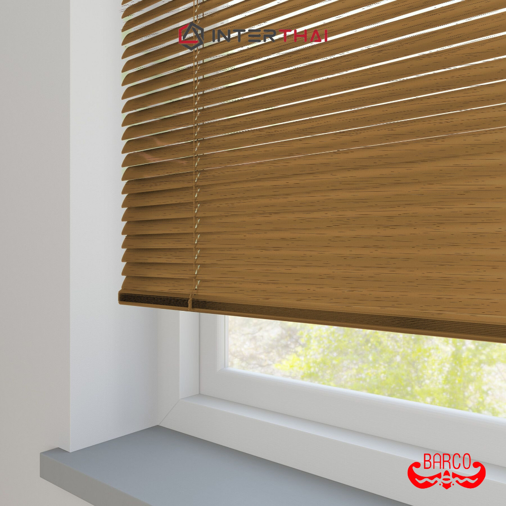 มู่ลี่  BARCO มู่ลี่ PVC 1 นิ้ว สีลายไม้ ราคาพิเศษ