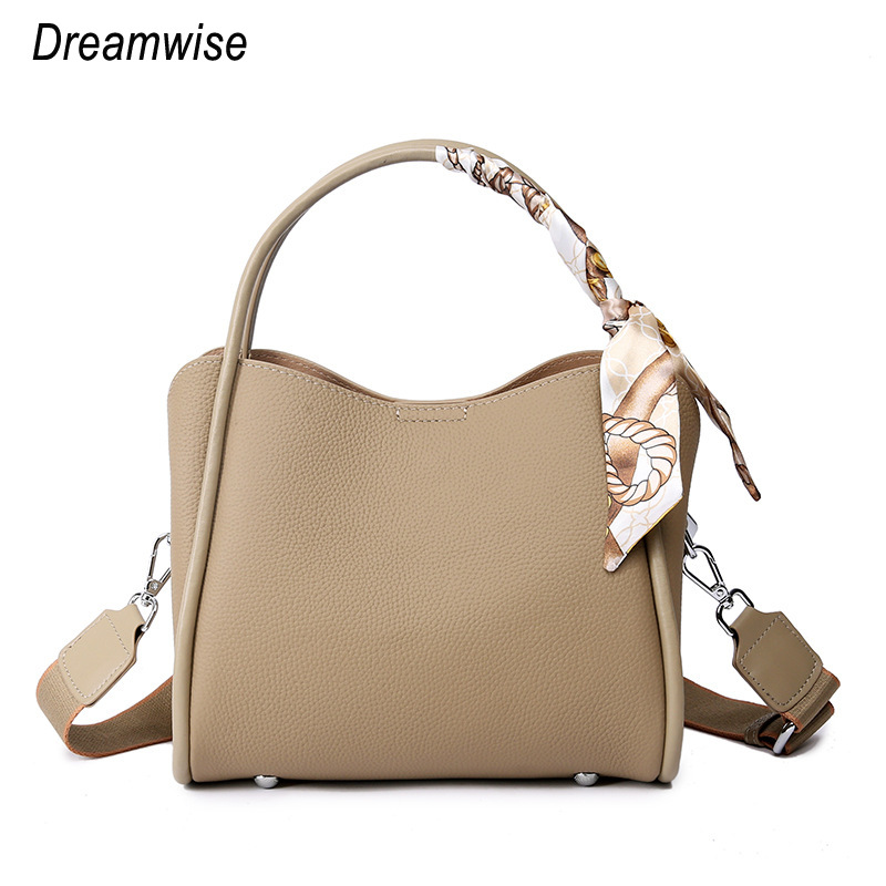 Dreamwise Top-Handle Bags for Women Genuine Cow Leather Fashion Casual Bucket Shoulder Crossbody Bag Commuter Handbag 1180# ราคา 1,406 บาท*ส่งฟรี