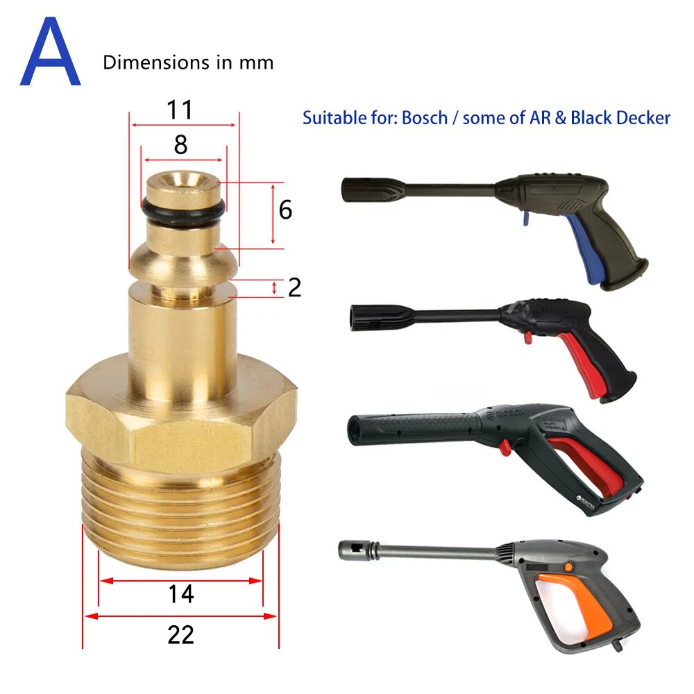 Áp Lực Cao Máy rửa xe ô tô đầu nối ống Chuyển Đổi M22 Chủ Đề Cho AR Người Yêu Nước Daewoo Lavor hãng