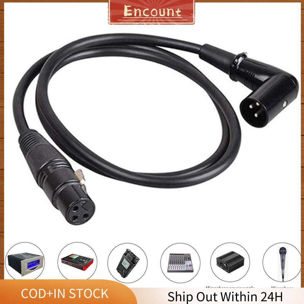 ENCOUNT Đực sang cái Cáp XLR Góc phải 3 chân Bộ chuyển đổi XLR 1/2/3/5M Phụ kiện Dây nối dài Mic Thiết bị âm thanh