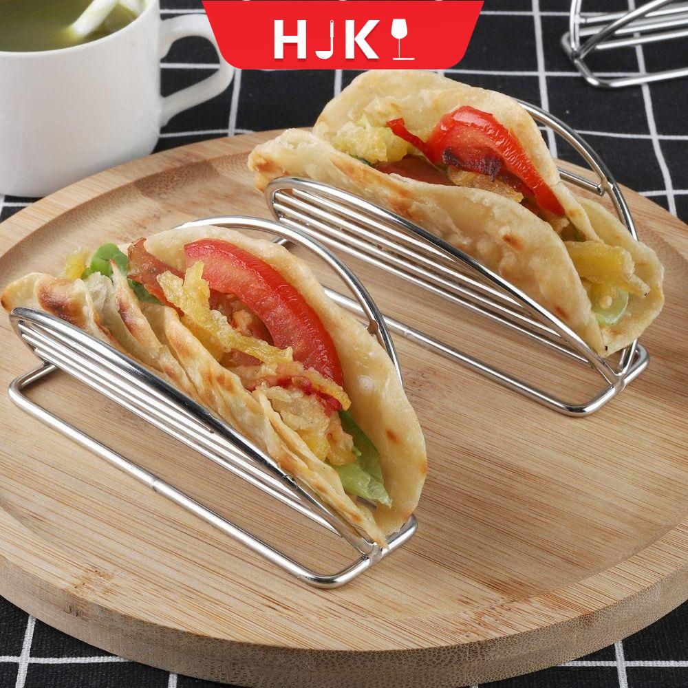 HJKL Thực phẩm Mexico Vỉ nướng Thép không gỉ Hình sóng Thuận tiện Giá đỡ vỏ bánh TACO Dụng cụ nhà bếp Đồ giữ bánh TACO Khay đĩa