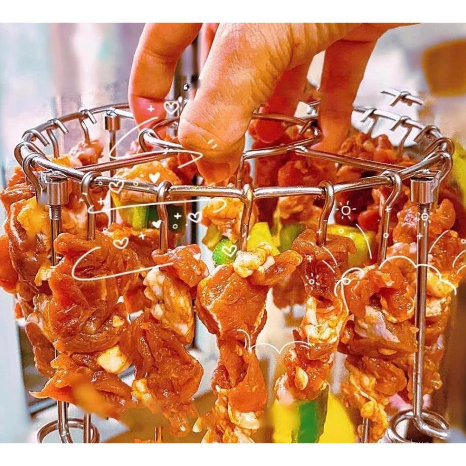 Khay 24 Xiên Thịt Nướng Bằng Inox 304 An Toàn tiện dụng