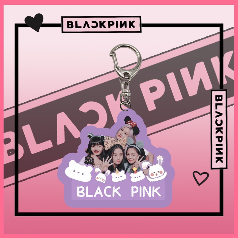 Blackpink Móc khóa BLACK PINK lisa Jennie Jisoo hoa hồng KPOP ngôi sao acrylic móc khóa