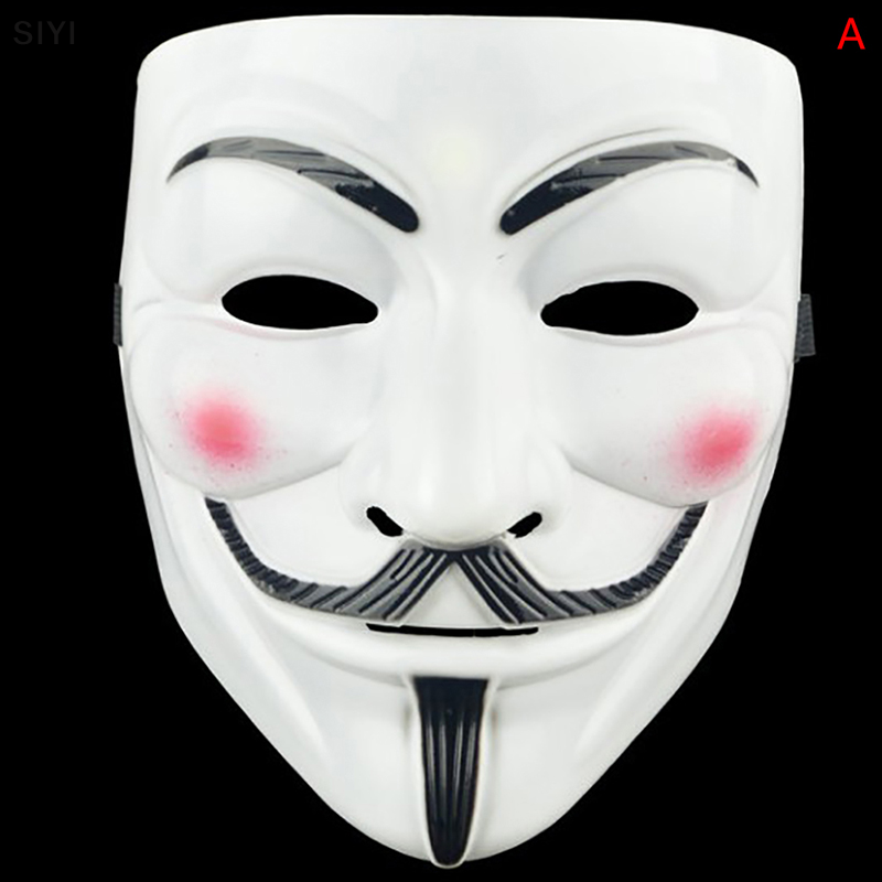Siyi💕Quà Tặng💕Kẻ Thù Ẩn Danh Guy Fawkes Hacker mặt nạ người lớn bữa tiệc Halloween lạ mắt