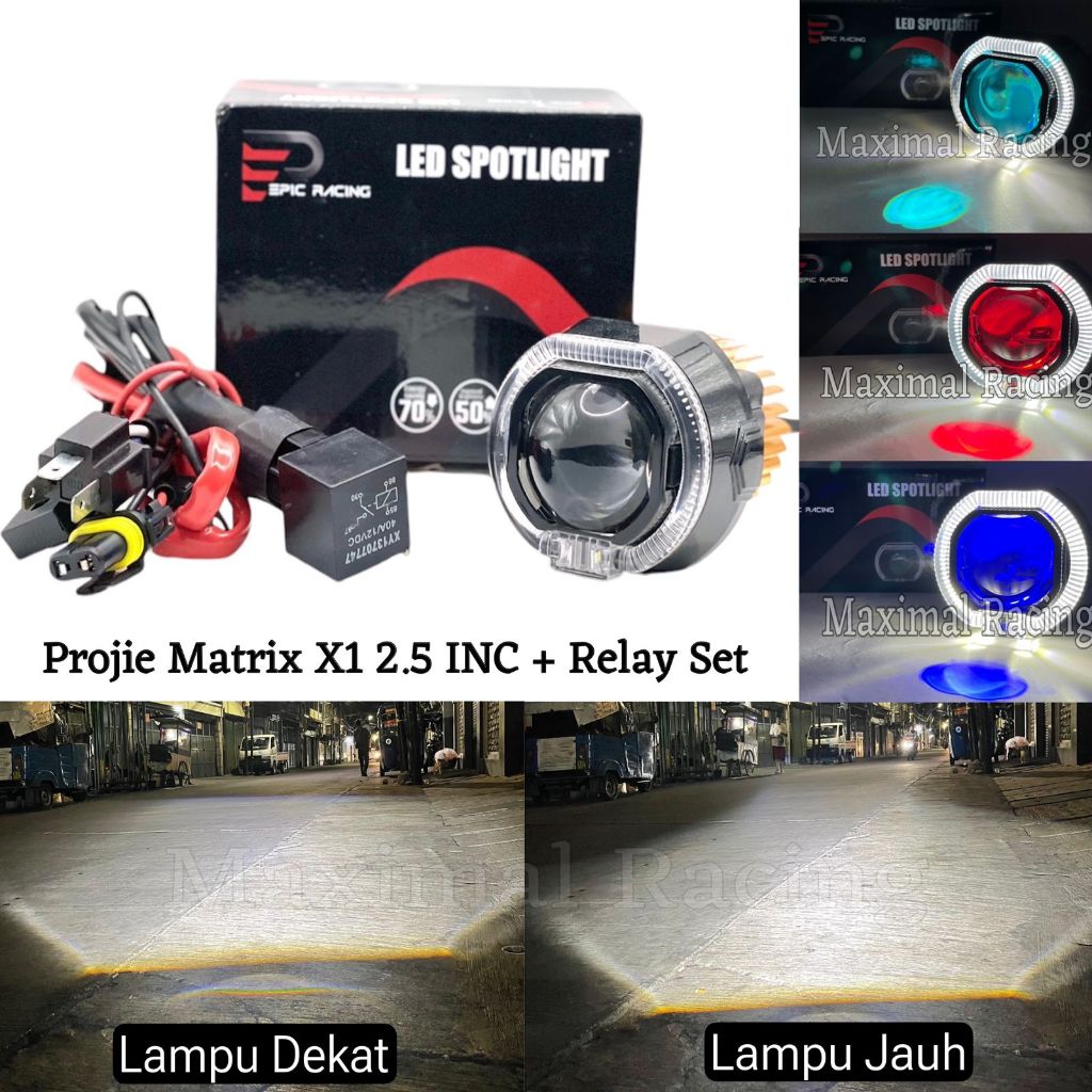 Projie Biled Matrix X1 2.5Inc High Low Body Black Plus Relay Super Plus Cooling Fan Bundling Package Harga 113,000 rupiah*Gratis Ongkir