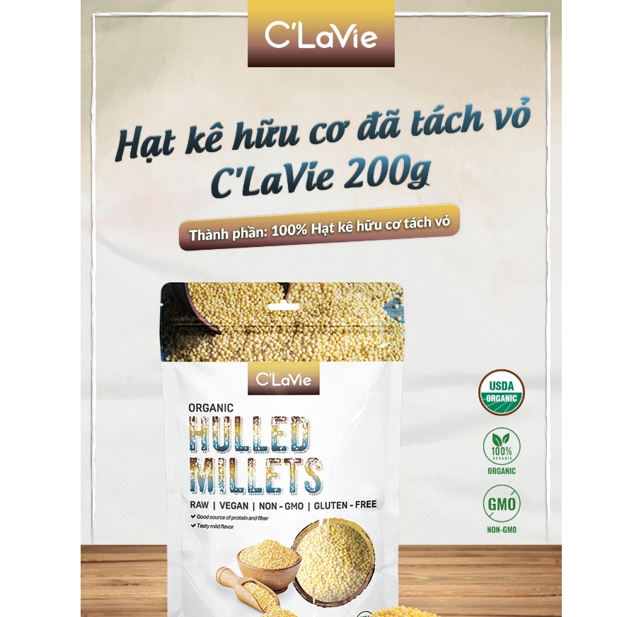 Hạt kê hữu cơ tách vỏ C'lavie 200g - Tâm Bình Foods