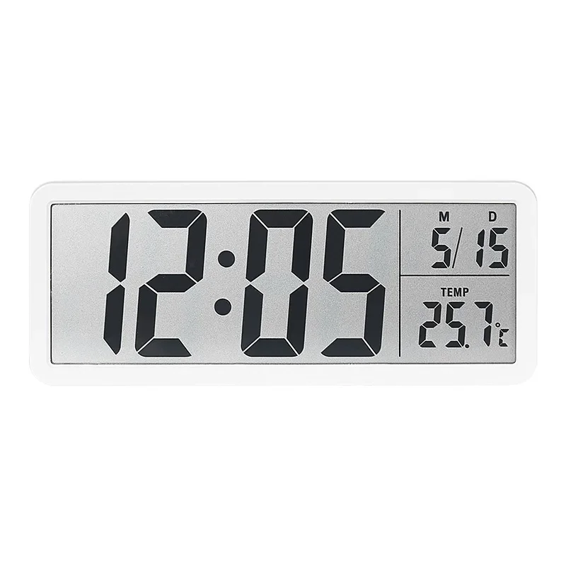 Battery Powered LCD Digital Wall Clock Time Week Date & Temp Display Desktop Table Clock 12/24H LCD Clock For Bedroom Home Decor ☀0408x