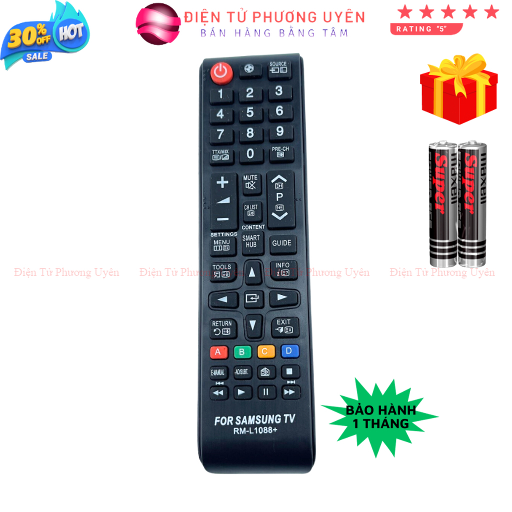 Remote điều khiển tivi Samsung Mã 11 RM-L1088, điều khiển TV Samsung - Tặng kèm pin - Phương Uyên