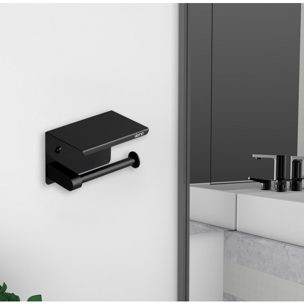 Global House Verno ที่ใส่กระดาษชำระสแตนเลส304 รุ่น แมมบา04 ขนาด 14x10x10 ซม. สีดำ รับประกันของเเท้! ราคา 431 บาท*ส่งฟรี