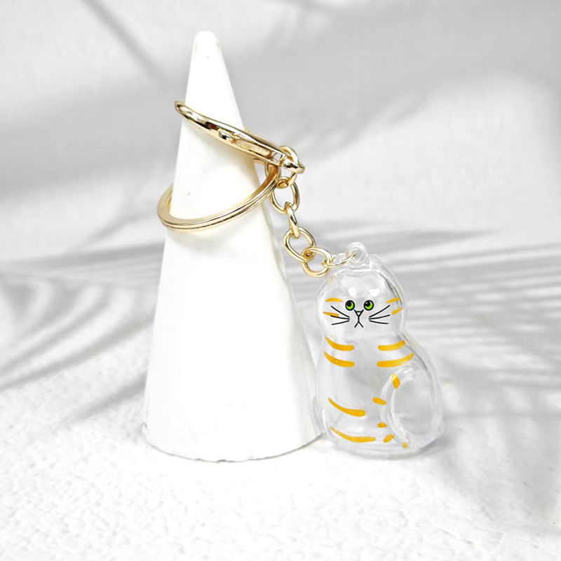 PICOK Dễ Thương Mèo Tóc Lưu Trữ Hộp Keychain Túi Mặt Dây Chuyền Quyến Rũ Pet Tóc Lưu Trữ Viên Nang Vòng Chìa Khóa Pet Quà Lưu Niệm Ba Lô Treo Trang Trí Nội Thất - 2