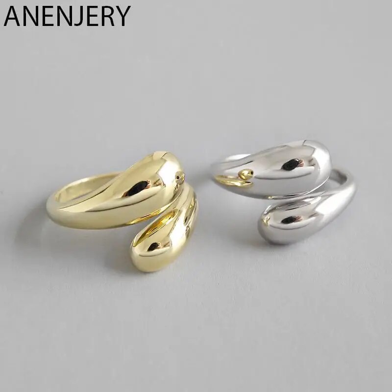 Anenjery màu bạc mịn giọt nước đơn giản cho phụ nữ mở Đảng Quà Tặng jewlery bán buôn S-R723