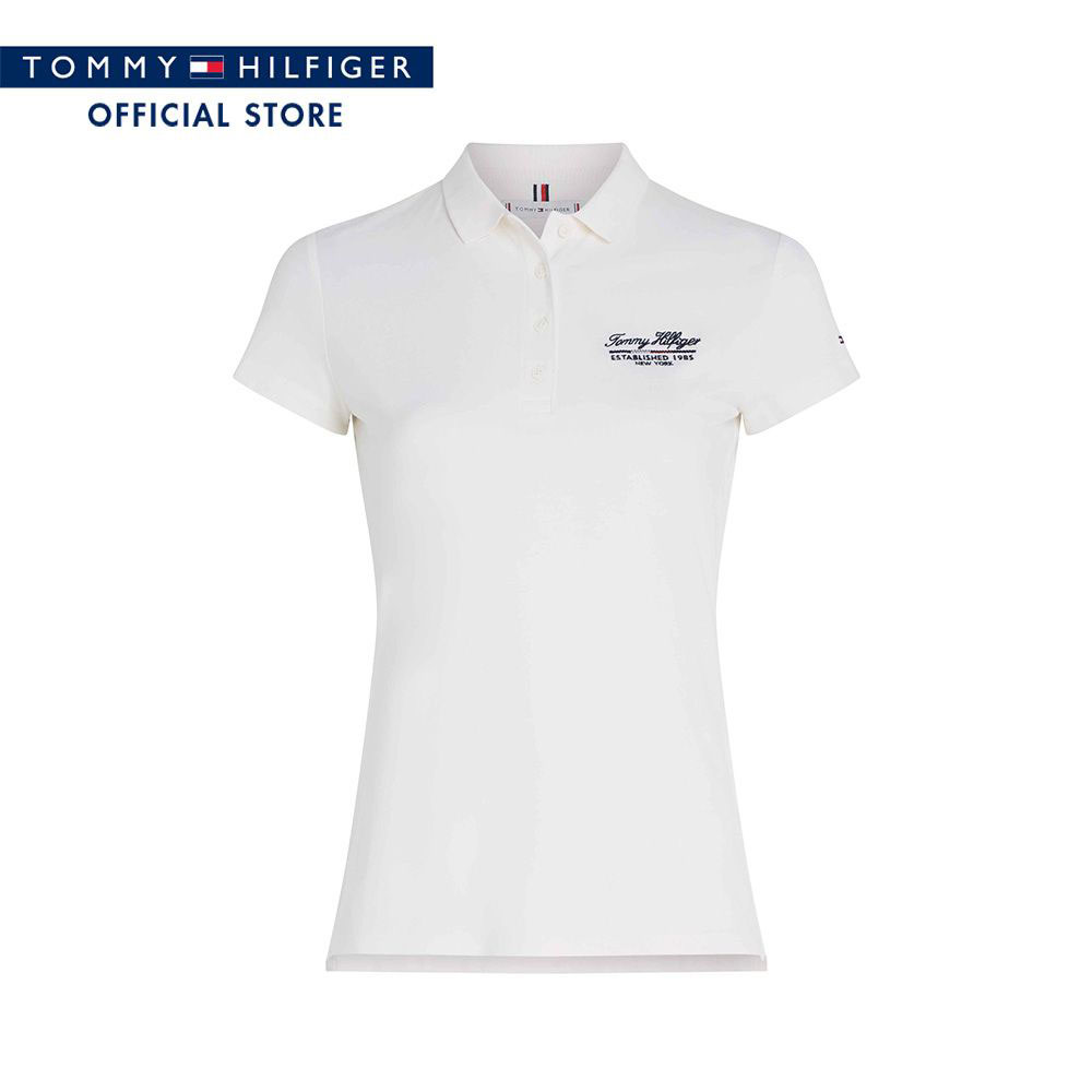 เสื้อผ้าแฟชั่นสตรี Tommy Hilfiger เสื้อโปโลผู้หญิง รุ่น WW0WW43624 YBH - สีขาว Slim Fit