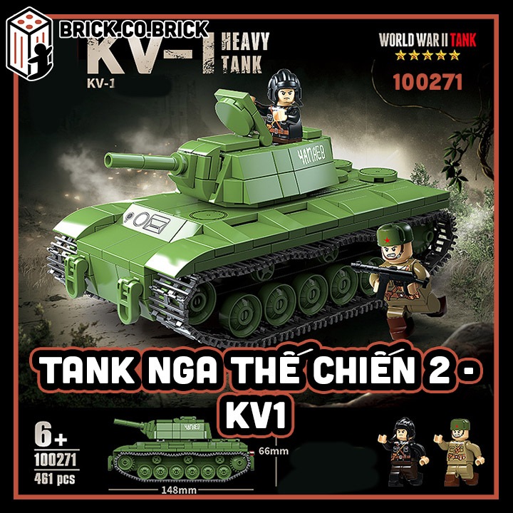 Tank Thế chiến 2 Đồ chơi KV1 Mô hình Lắp ráp Xe Tăng Hạng Nặng Đồ chơi Tank KV1 Thế Chiến 2 100271