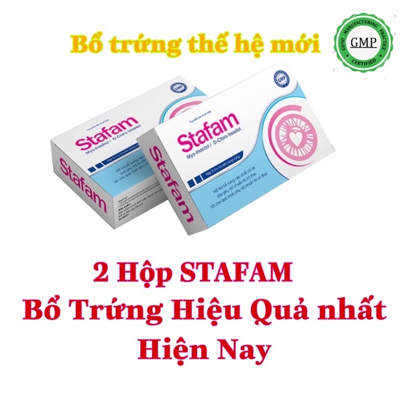 [ 2 HỘP] BỔ TRỨNG TĂNG THỤ THAI HIỆU QUẢ STAFAM, đa nang buồng trứng, kích trứng, gametix f, femifor