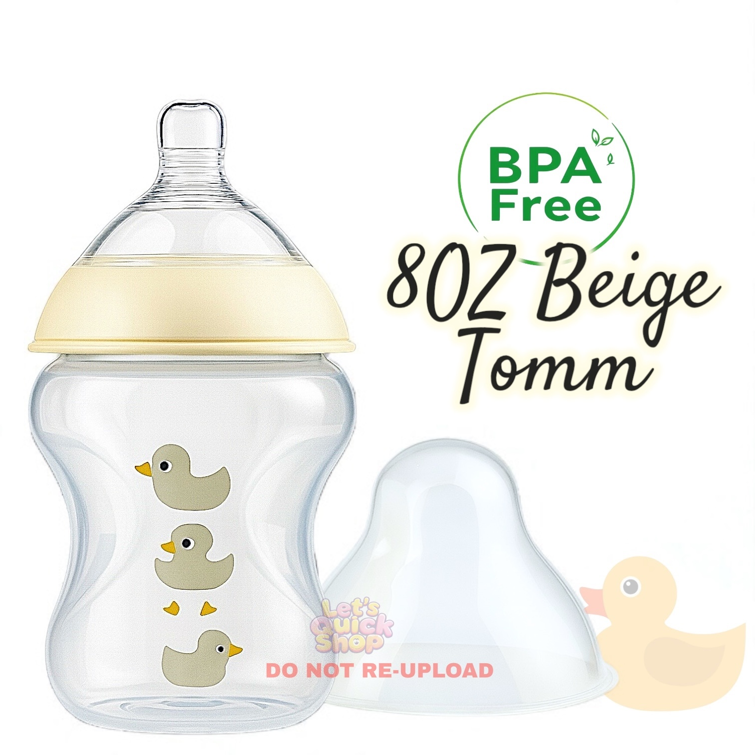 BPA Free 5OZ & 8OZ wide neck PP feeding baby bottle for baby up to 2 years old breast like nipple