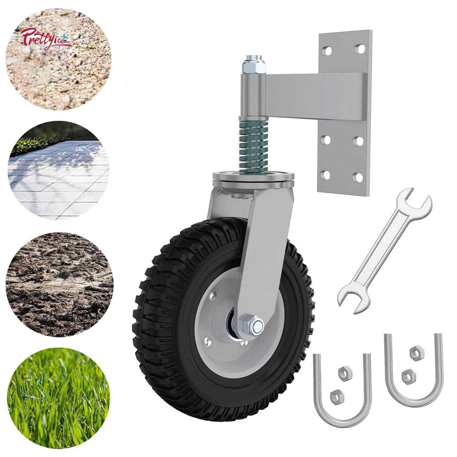Prettyia 8inch Fence Gate Wheel Caster Kit Rubber Tires Spring Loaded for Wooden or Metal Tube Gate Simple Installation Repair Parts - ยี่ห้อ Prettyia ราคา 3,332 บาท*ส่งฟรี