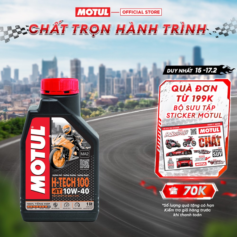 Dầu nhớt xe máy MOTUL H-TECH 100 4T 10W40 1L