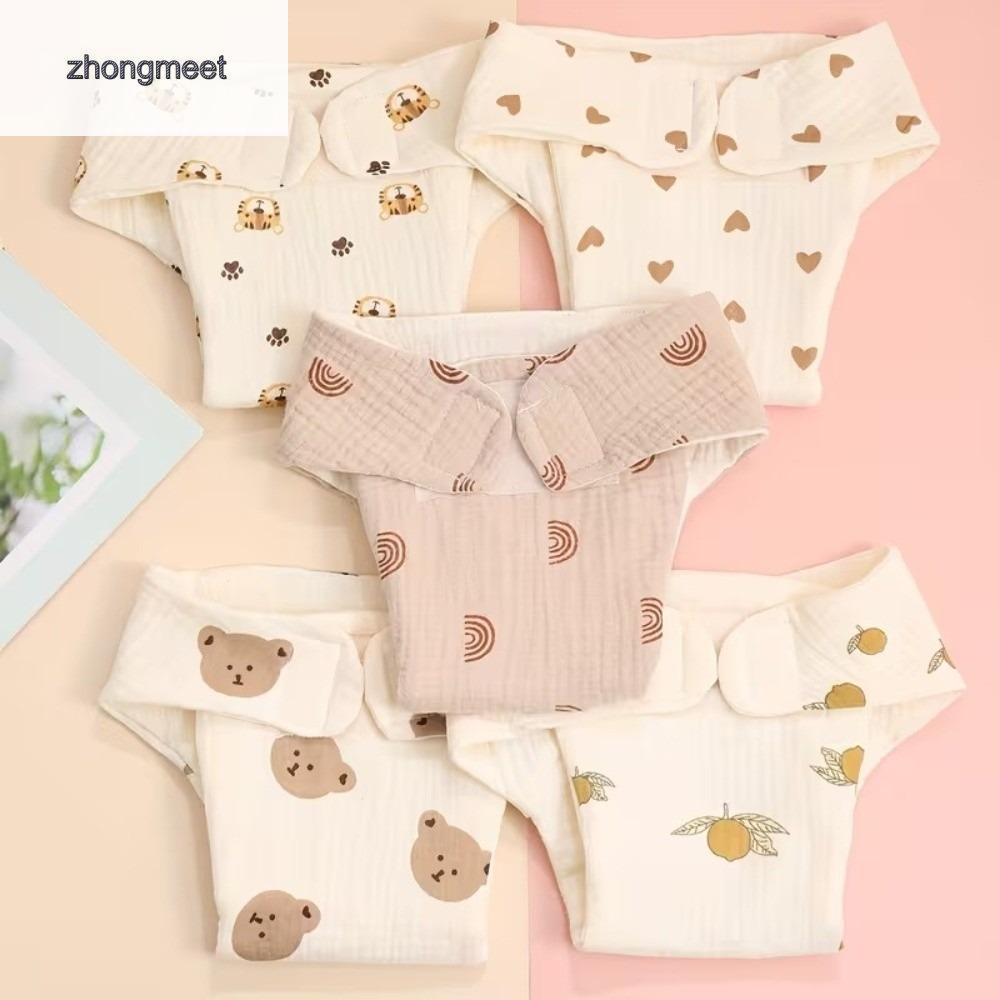 ZHONGMEET Thân thiện với môi trường Quần tập cho bé Chống thấm nước Bông nguyên chất Tã vải cho bé Dễ thương Chất liệu gạc Quần short cho trẻ sơ sinh Trẻ sơ sinh