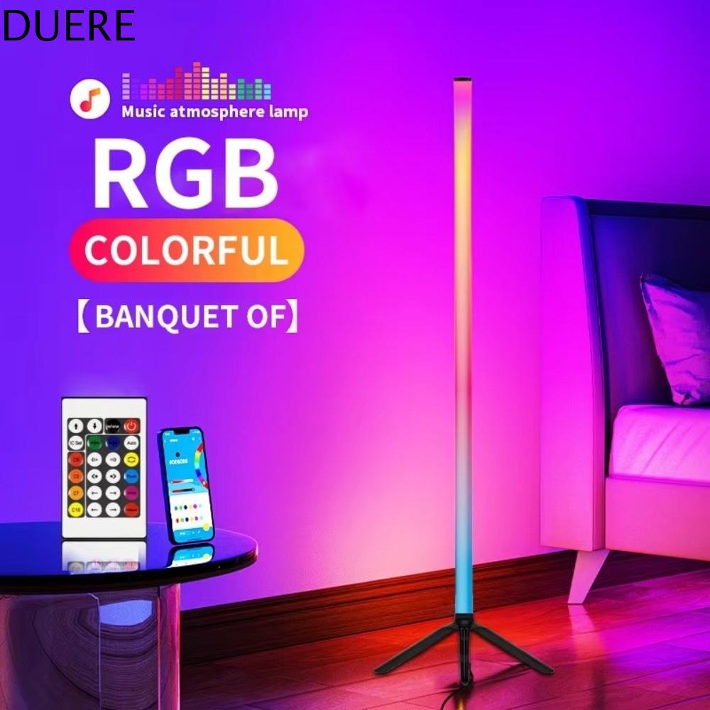 DUERE Điều khiển từ xa Đèn sàn RGB Nguồn USB Thay đổi màu sắc Đèn góc tạo không khí Ánh sáng thẳng đứng Điều khiển ứng dụng Bluetooth Ánh sáng không khí Dành cho phòng ngủ và phòng khách