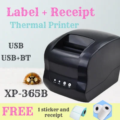 Xprinter XP-365B Thermal 2 in 1 Wireless Bluetooth printer barcode printer printer Label & Receipt printer 20mm-80mm Adhesive Sticker Paper for mobile phone windows,Cable management label printer