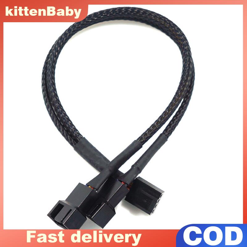 👉Hot Sale kittenBaby Copper 2 Way PWM 4Pin 3Pin Computer Fan Sleeved Splitter Extension Cable 27cm ราคา 28 บาท*ส่งฟรี