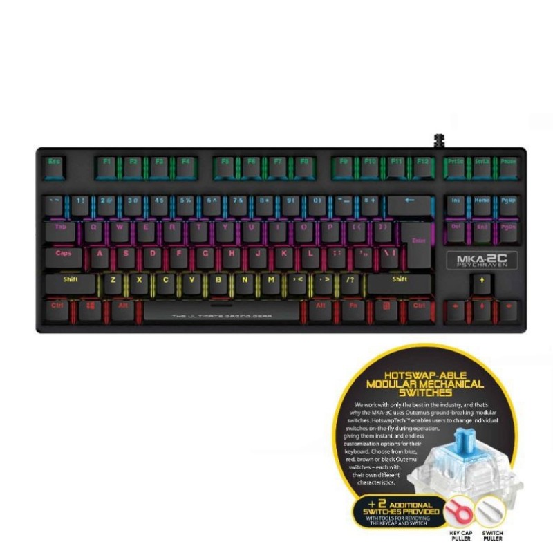 Armaggedddon MKA-2C Psychraven Blue Switch Mechanical Gaming Keyboard Singapore