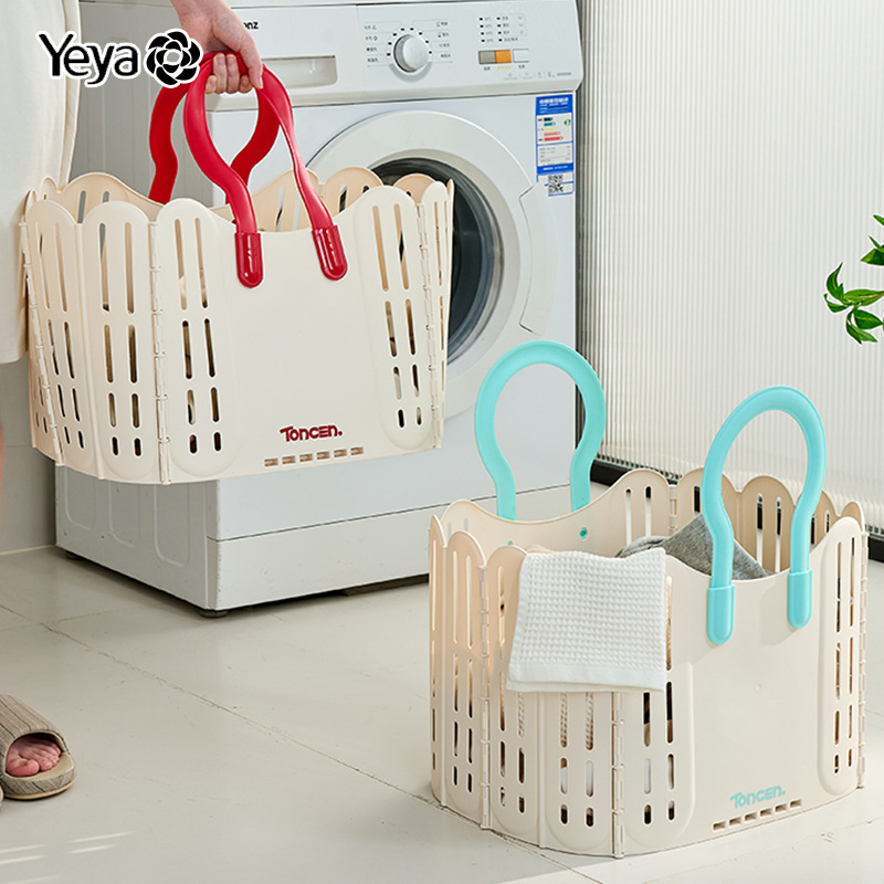 YEYA Giỏ giặt quần áo gấp được lớn, treo tường với tay cầm cho sử dụng tại nhà