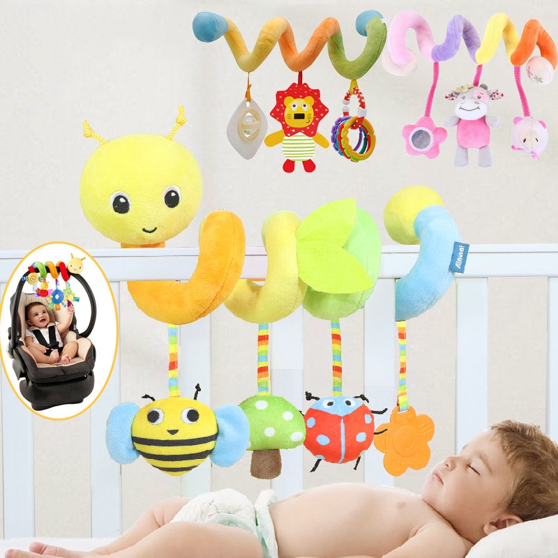 【BermaBaby】ของเล่นเด็ก สําหรับแขวนรถเข็นเด็ก โมบายเกลียวลายหนอน โมบายติดเปล โมบายติดเตียง ราคา 108 บาท*ส่งฟรี