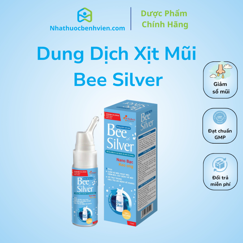 N-Biotech - Dung dịch xịt mũi BeeSilver 75ml - Làm sạch mũi