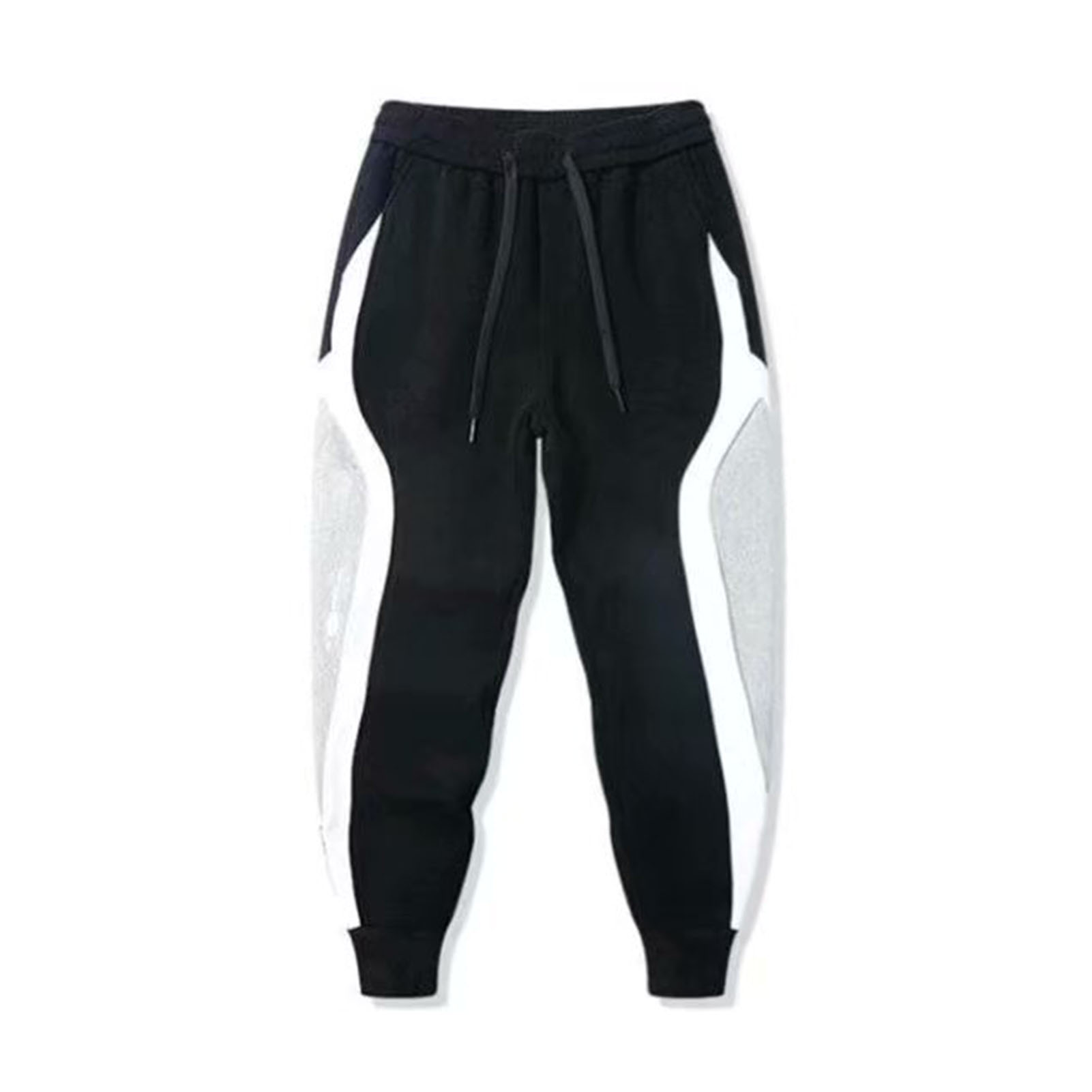 UHH Men Drawstring Pants Plus Size Sweatpants Plus Size Men’s Sport Pants Contrast Color Ankle-banded Sweatpants with Drawstring Elastic Waist Loose Fit Trousers with Pockets for Daily Exercise