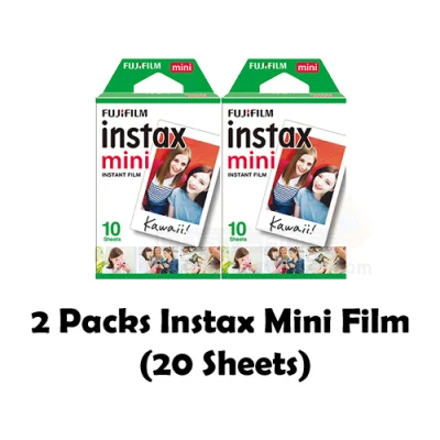 Fujifilm Instax Mini Film (Plain) 2 Packs [20 Sheets]