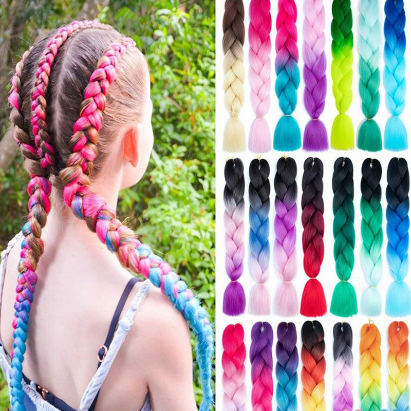 【เทศกาลสงกรานต์】แฮร์ พีชผมเปีย ไหม ถักผม สี ล้วน ผมเปีย ไหมถักผม สีทูโทน wig braids 60cm 100g ++ ราคา 26 บาท*ส่งฟรี
