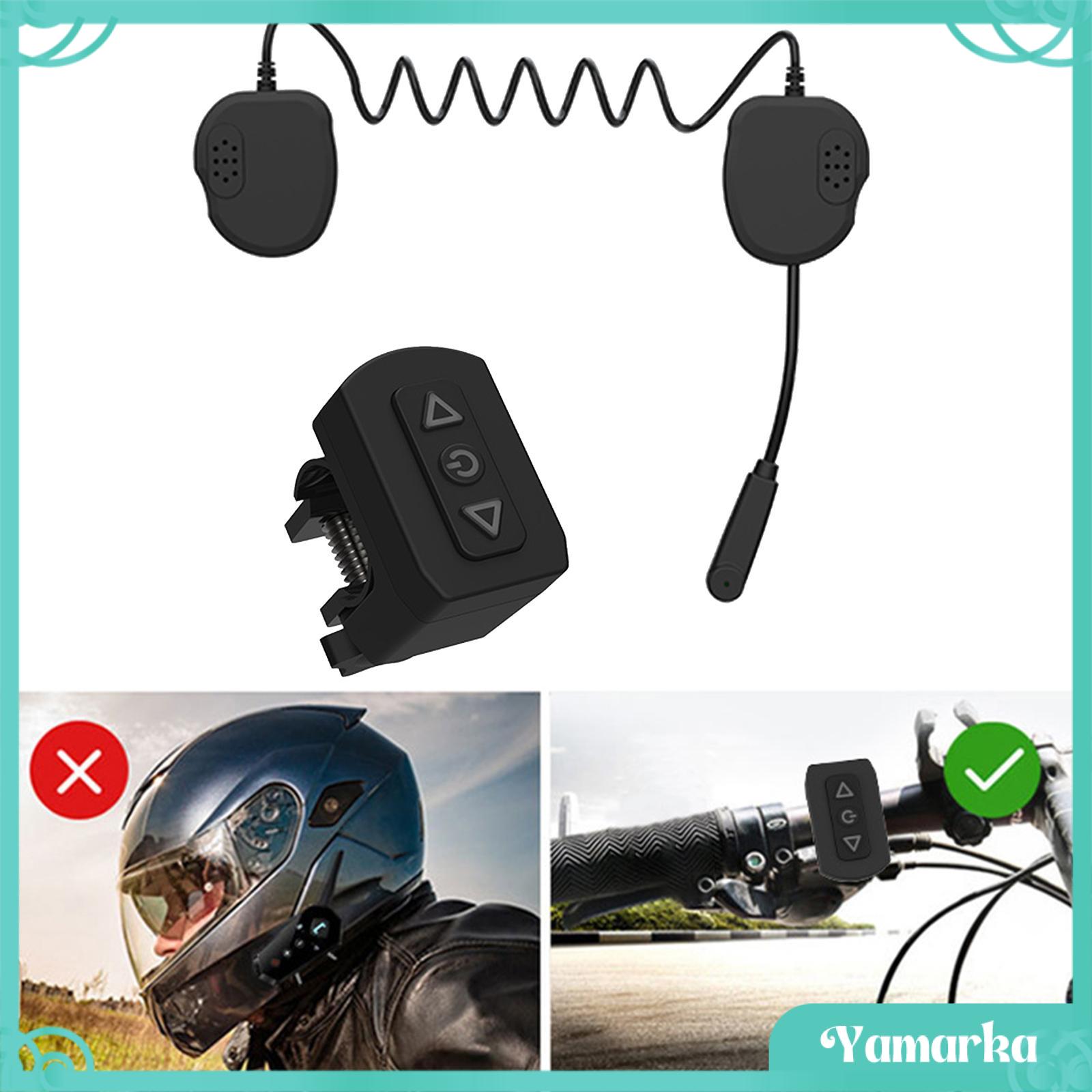Yamarka Mũ bảo hiểm xe máy Tai nghe Bluetooth Tai nghe 10m Khoảng cách truyền kết nối điện thoại Stereo được xây dựng trong pin lithium nhắc nhở bằng giọng nói Đen