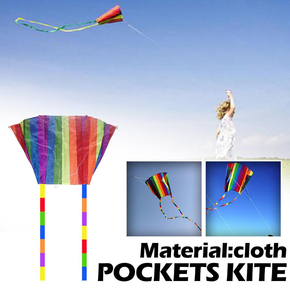Children Colorful Mini Pocket Kite With Long Tail Outdoor Flying Kite