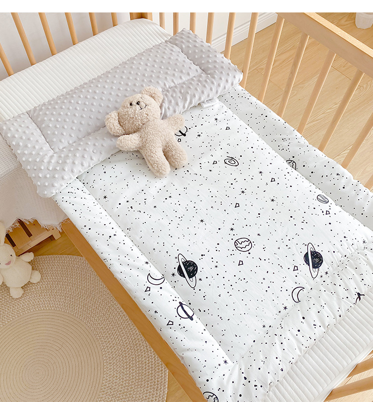 Cartoon Pure Cotton Newborn Crib Mattress Baby Bed Cushion Washable Boys Girls Nap Mat 63*110CM
